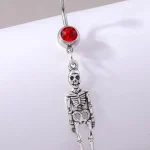 belly-button-piercing-ring-sliver-skeleton-body-jewelry-3 belly button jewellery