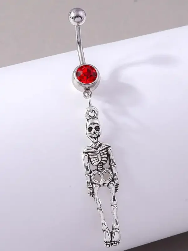 belly-button-piercing-ring-sliver-skeleton-body-jewelry-3 belly button jewellery