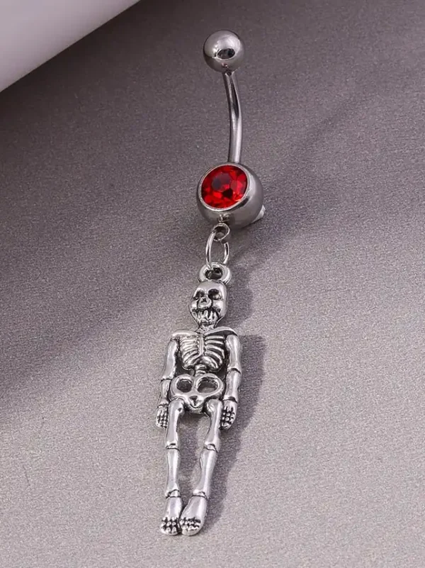 belly-button-piercing-ring-sliver-skeleton-body-jewelry-4 belly button jewellery