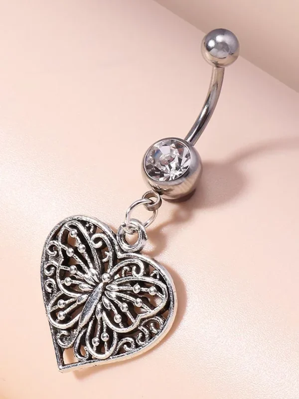 belly-button-piercing-ring-vintage-heart-body-jewelry-3 belly button jewellery