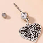 belly-button-piercing-ring-vintage-heart-body-jewelry-4 belly button jewellery