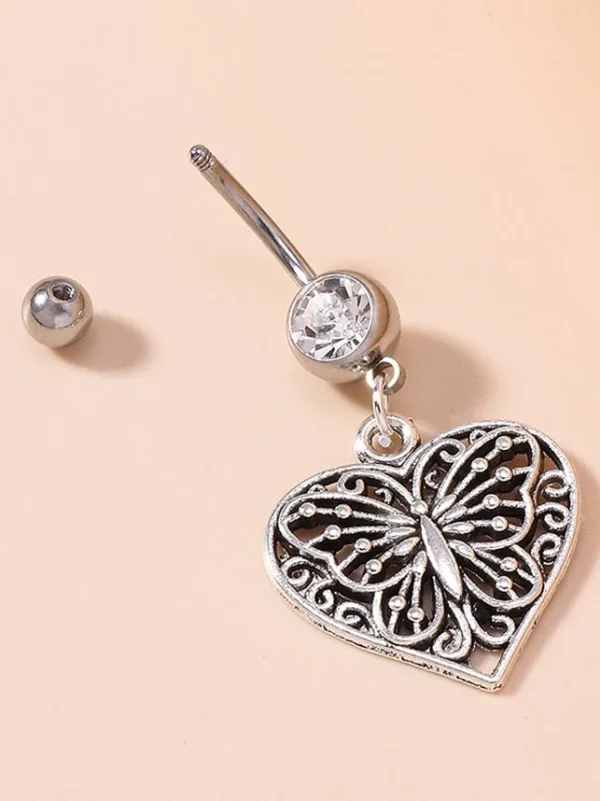 belly-button-piercing-ring-vintage-heart-body-jewelry-4 belly button jewellery