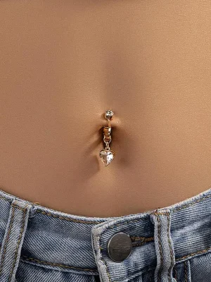belly-button-piercing-ring-zircon-heart-body-jewelry-1 belly button jewellery
