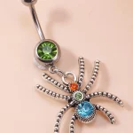 belly-button-piercing-ring-zircon-spider-body-jewelry-3 belly button jewellery
