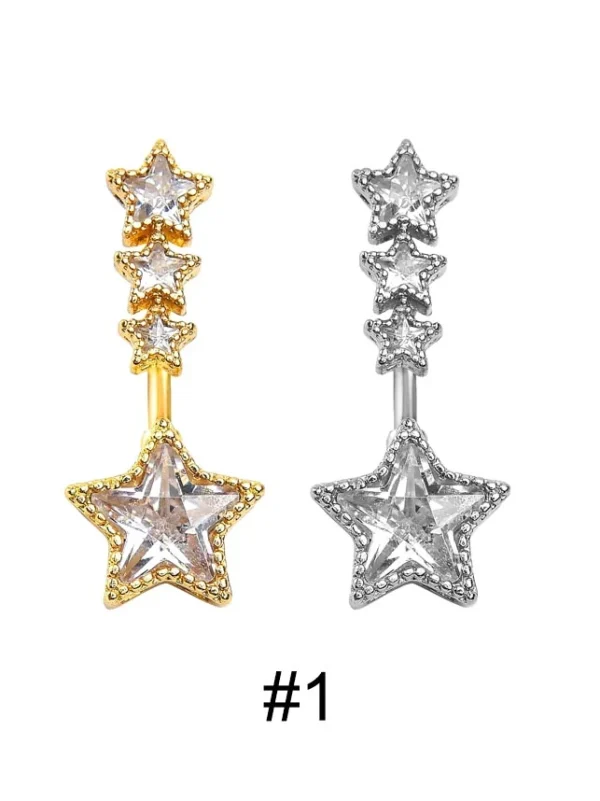 belly-button-piercing-ring-zircon-stars-body-jewelry-2 belly button jewellery
