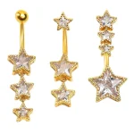belly-button-piercing-ring-zircon-stars-body-jewelry-5 belly button jewellery