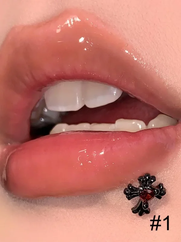 body-jewellery-cross-zircon-lip-piercing-studs-2 piercing jewelry