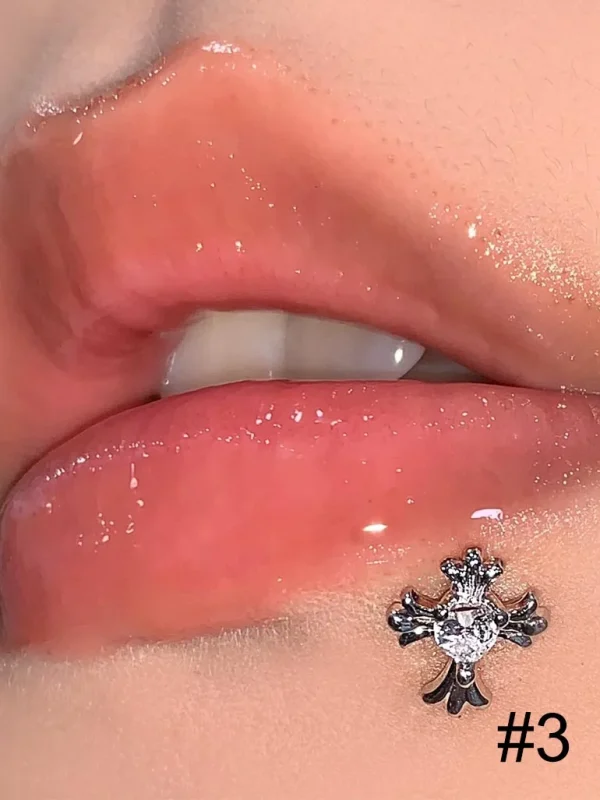body-jewellery-cross-zircon-lip-piercing-studs-4 piercing jewelry
