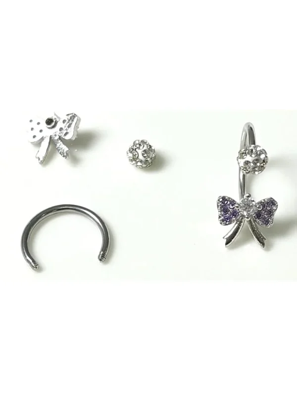 body-jewellery-zircon-bownot-lip-piercing-rings-6 Body Jewellery Zircon Bownot Lip Piercing Rings L111