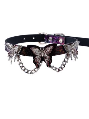 check-necklace-3-butterflies--collar-1 choker necklaces