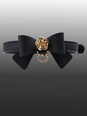 check-necklace-bow-rose-collar-1 choker necklaces