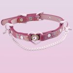 check-necklace-cute-pink-heart-collar-1 choker necklaces