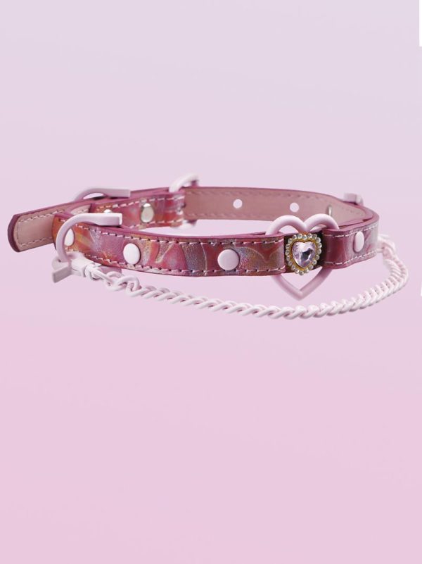 check-necklace-cute-pink-heart-collar-2 choker necklaces
