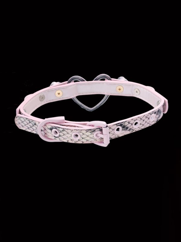 choker-necklace-pink-snake-pattern-collar-3 choker necklaces