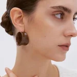 ear-piercing-jewelry-chocolate-enameel-ear-rings-2 hoop earrings