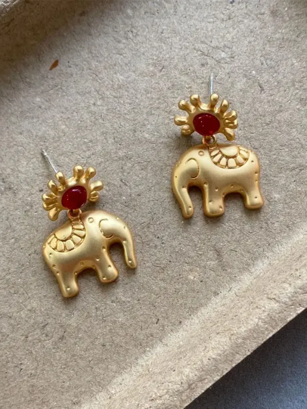 ear-piercing-jewelry-cute-elephant-ear-studs-5 gold earrings
