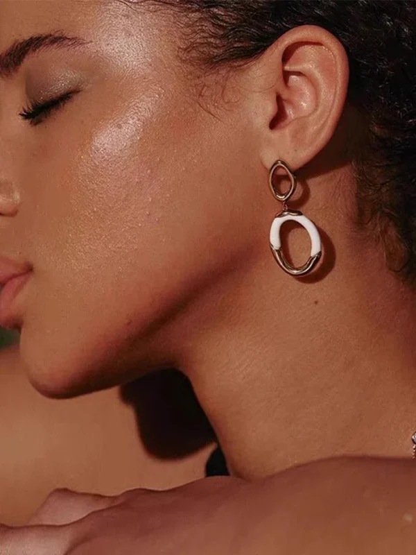 ear-piercing-jewelry-golden-enamel-ear-rings-2 sliver earrings