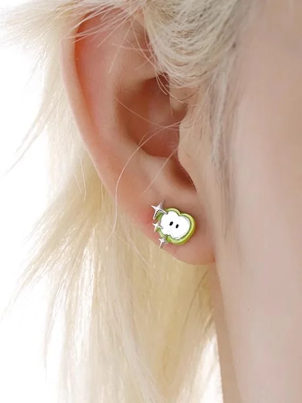 ear-piercing-jewelry-green-apple-ear-stud-2 ear jewellery