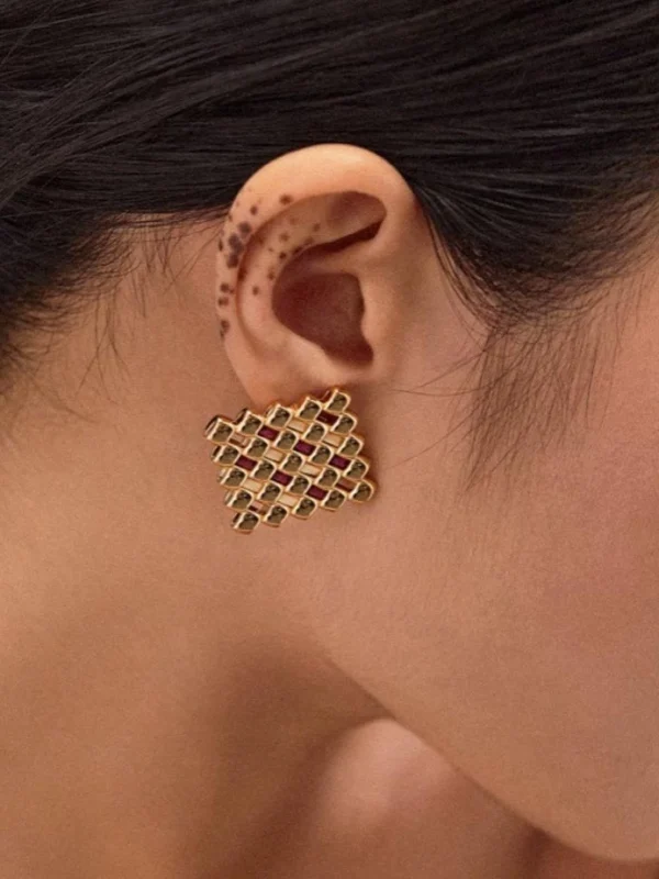 enamel-earrings-square-weaving-2 vintage earrings