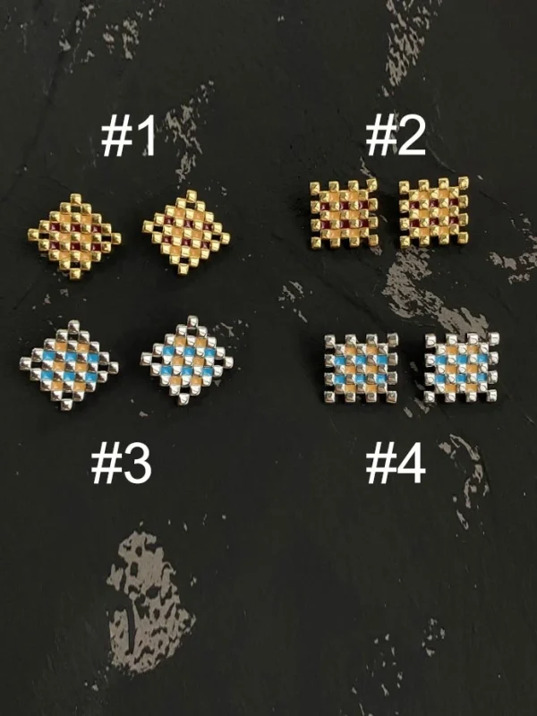 enamel-earrings-square-weaving-4 vintage earrings