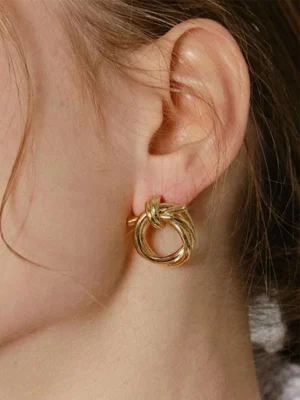 gold-hoop-earrings-circle-knot-1 gold hoop earrings