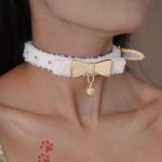leather-plush-white-cute-collar-bow-choker-2 choker necklaces