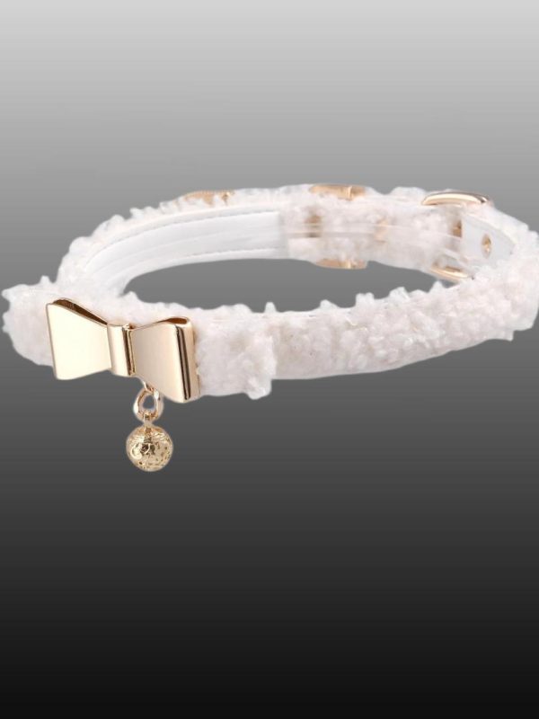 leather-plush-white-cute-collar-bow-choker-4 choker necklaces