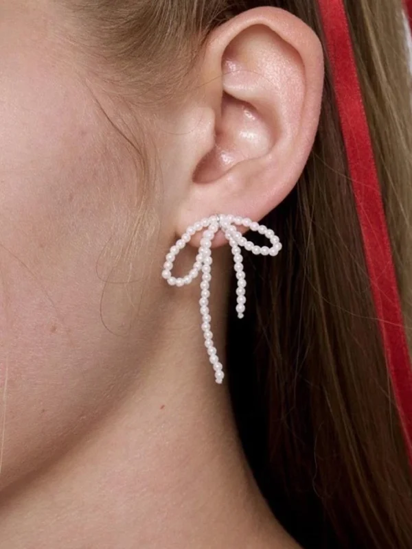 pearl-earrings-cute-bow-1 cute earrings