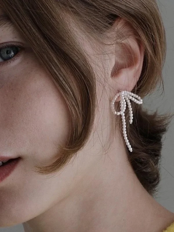 pearl-earrings-cute-bow-2 cute earrings
