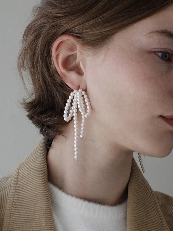 pearl-earrings-cute-bow-4 cute earrings