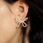 pearl-earrings-cute-bow-design-1 cute earrings