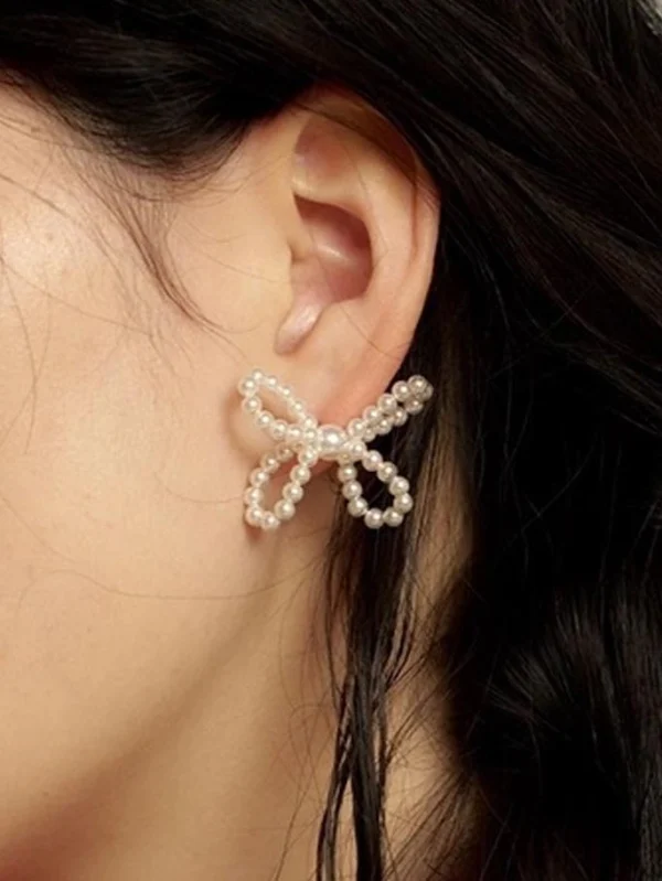 pearl-earrings-cute-bow-design-1 cute earrings