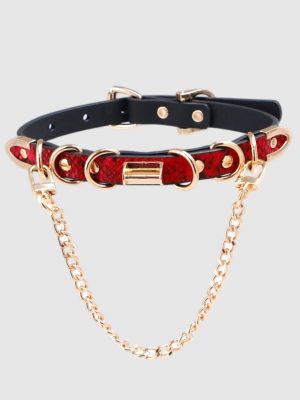subculture-collar-snake-pattern-with-chain-choker-1 gethic collar