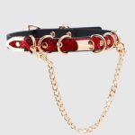 subculture-collar-snake-pattern-with-chain-choker-2 gethic collar