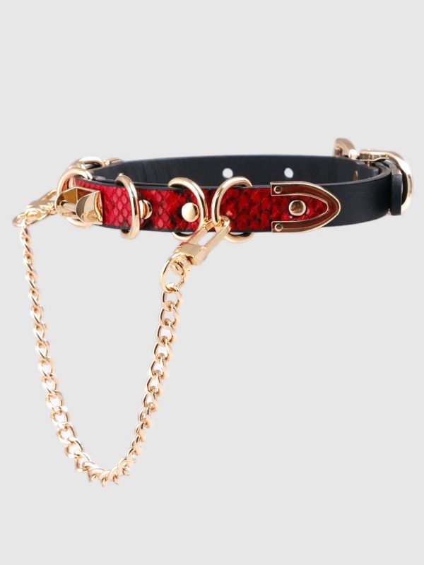 subculture-collar-snake-pattern-with-chain-choker-3 gethic collar