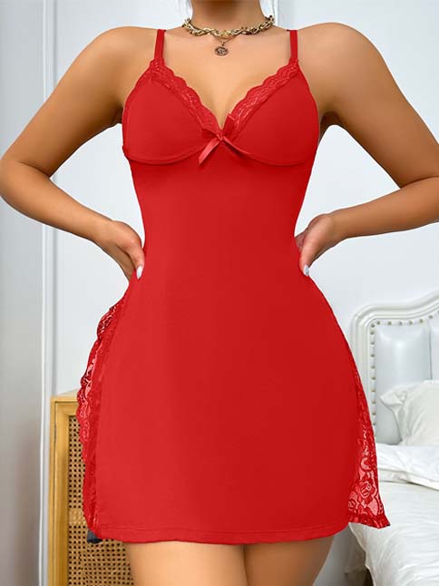 cute-lingerie-lace-trim-dress-6 babydoll lingerie dress