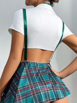 sexy student playing with skirt