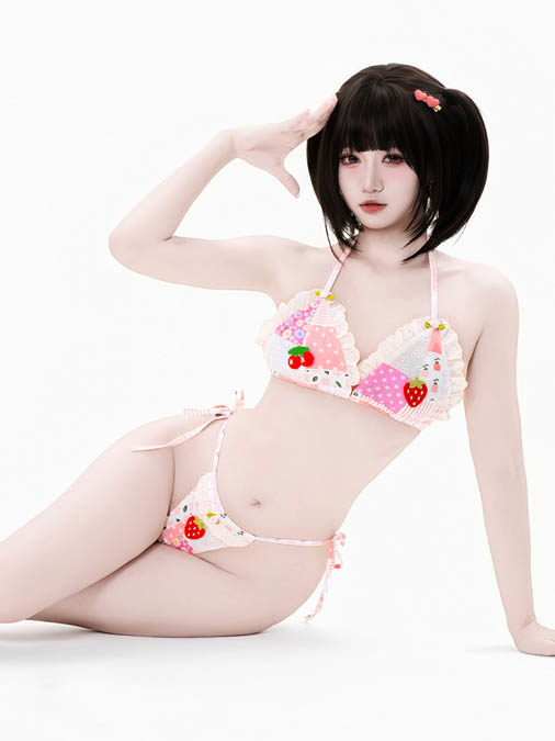 anime-cute-floral-bikini-lingerie-4 cosplay costumes lingerie
