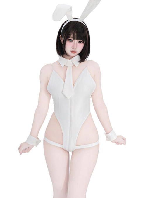 white-bunny-jumpsuit-lingerie-1 bunny cosplay costumes