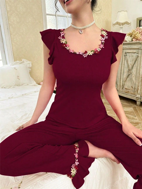 cotton-sleepwear-bell-bottom-pants-set-3 womens loungewear