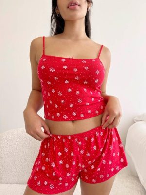 cotton-sleepwear-snow-pattern-nightwear-set-4 womens loungewear