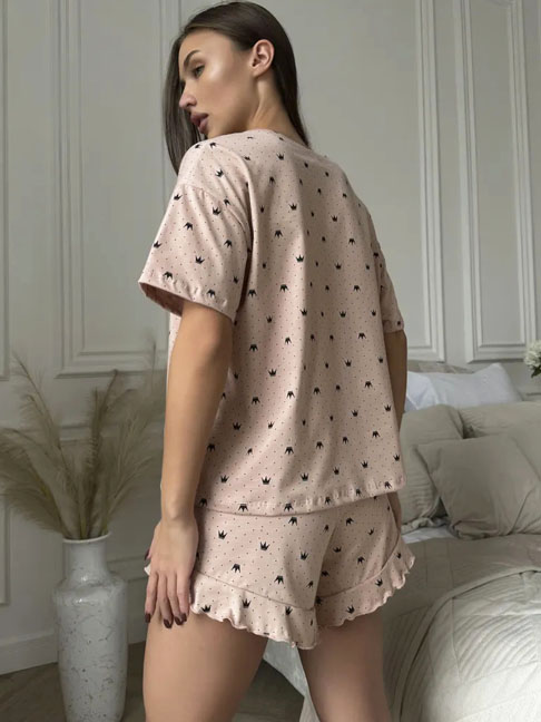pajamas-crown-pattern-hollow-sleepwear-set-7 womens loungewear