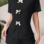 pajamas-set-bows-sleepwear-suit-2 womens loungewear
