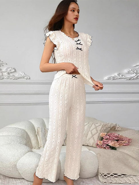 pajamas-set-texture-sleepwear-suit-1 womens loungewear