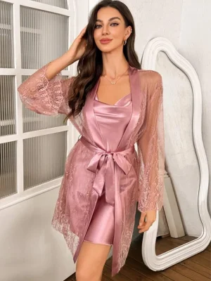 stain-nightgown-with-lace-rope-1 sleepwear dress