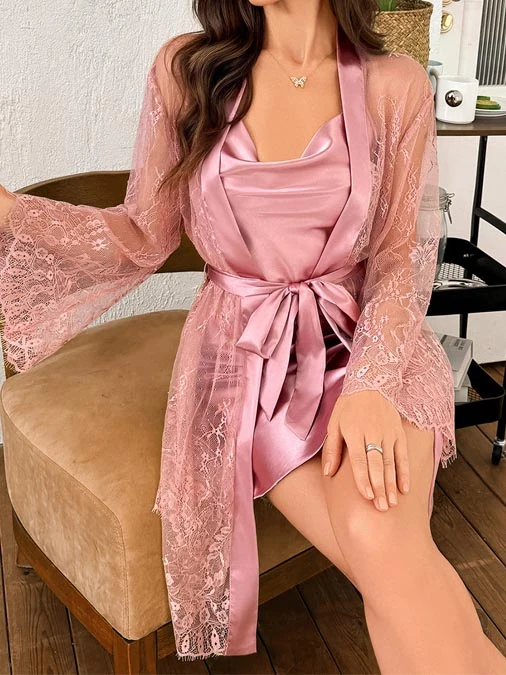 stain-nightgown-with-lace-rope-10 sleepwear dress