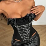 lace-edged-black-corset-top-3 club outfit