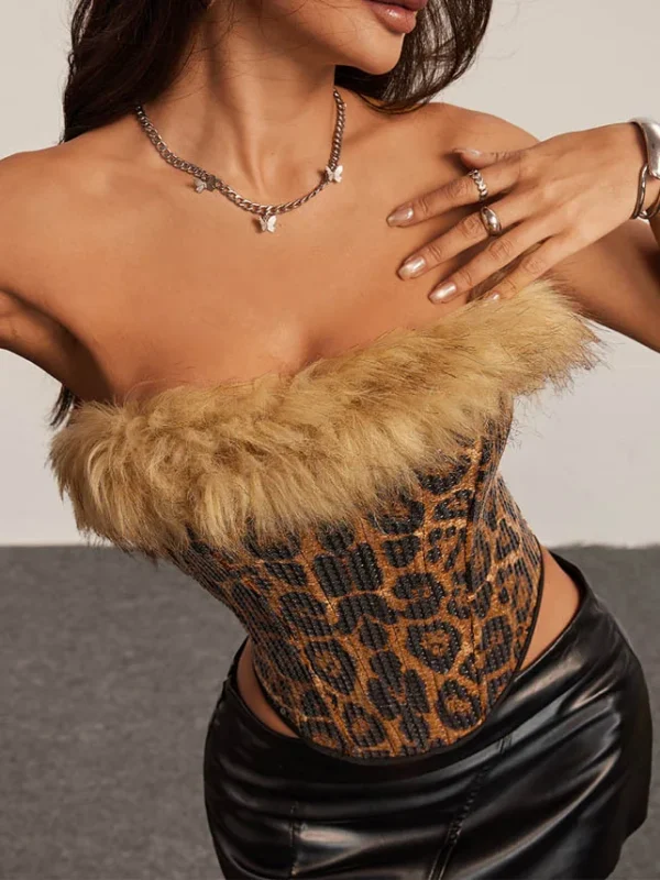 leopard-print-tube-top-5 club outfit