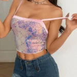 pink-glitter-strap-top-3 club outfit