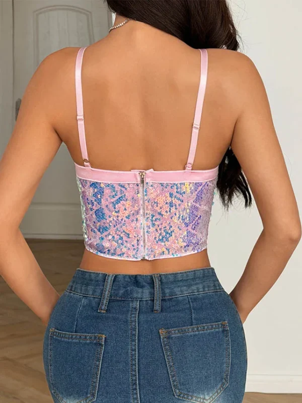 pink-glitter-strap-top-6 club outfit